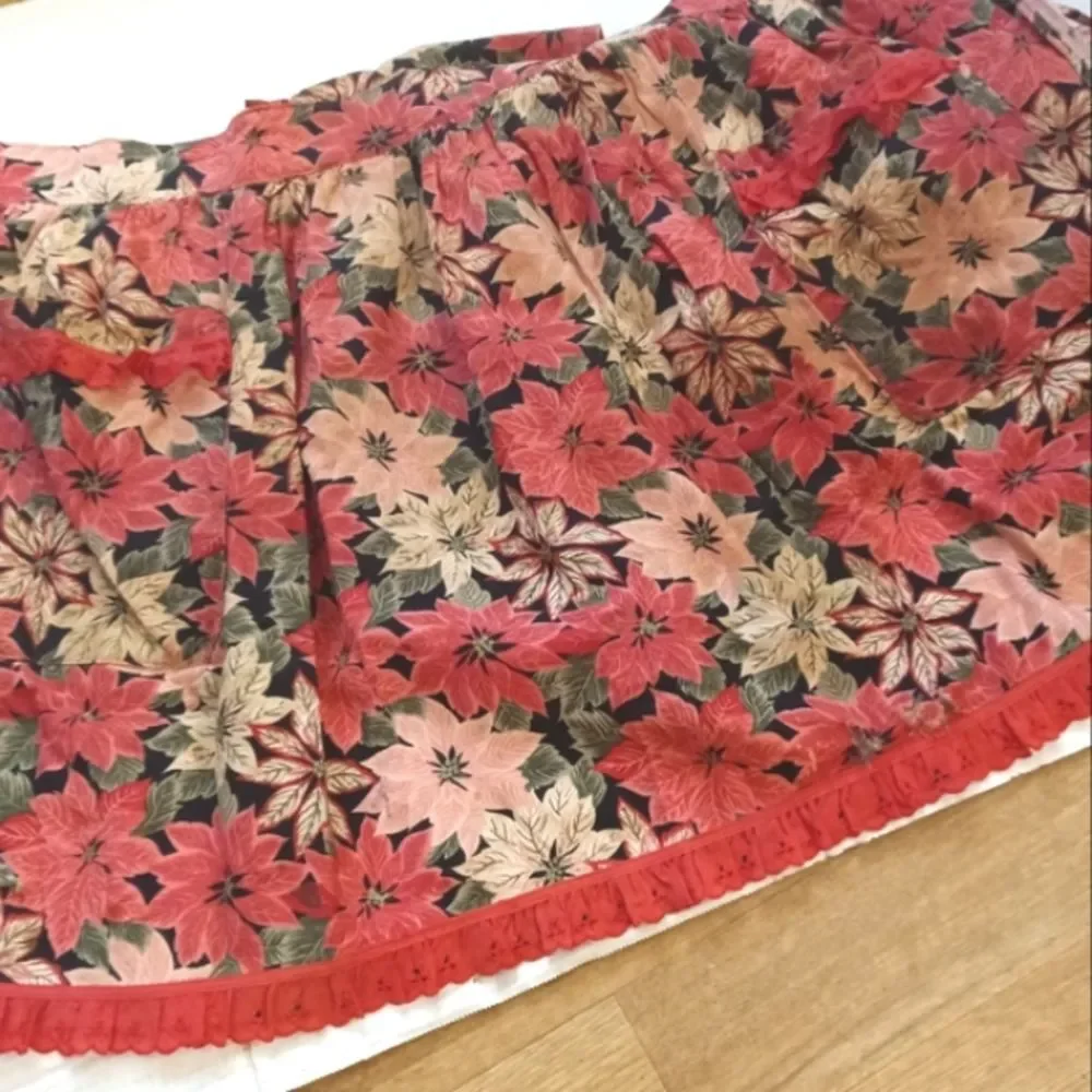 Retro Vintage Poinsettia Kitchen Apron